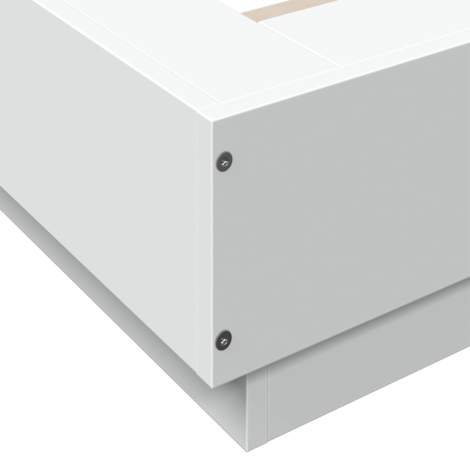 vidaXL Rama łóżka podłogowego Biały 80 x 210 cm Drewno inżynieryjne