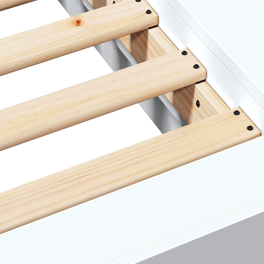 vidaXL Rama łóżka podłogowego Biały 80 x 210 cm Drewno inżynieryjne