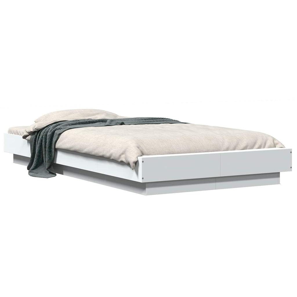 vidaXL Rama łóżka podłogowego Biały 80 x 210 cm Drewno inżynieryjne