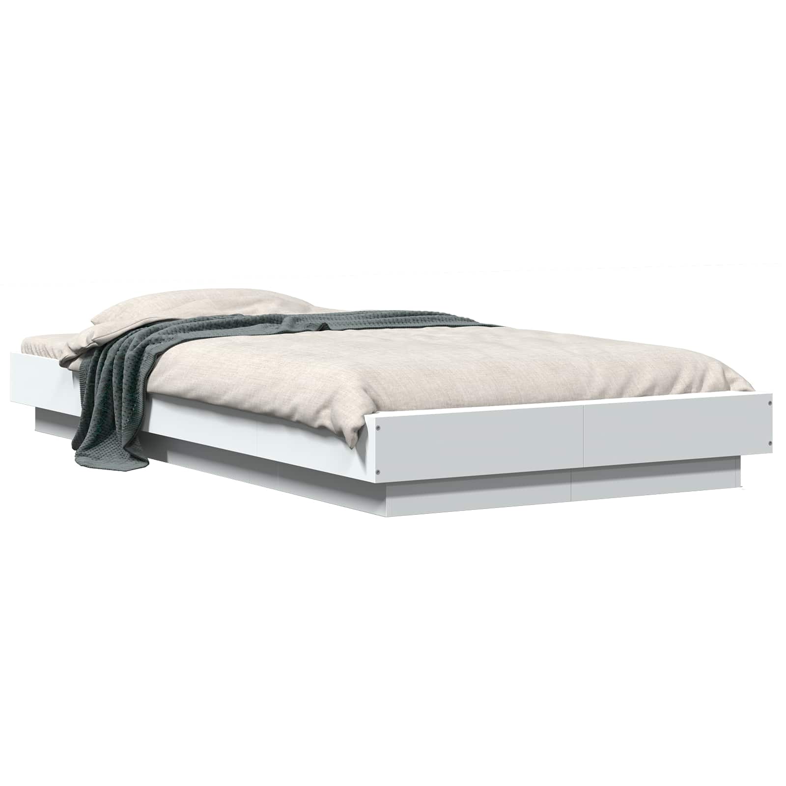 vidaXL Rama łóżka podłogowego Biały 80 x 210 cm Drewno inżynieryjne