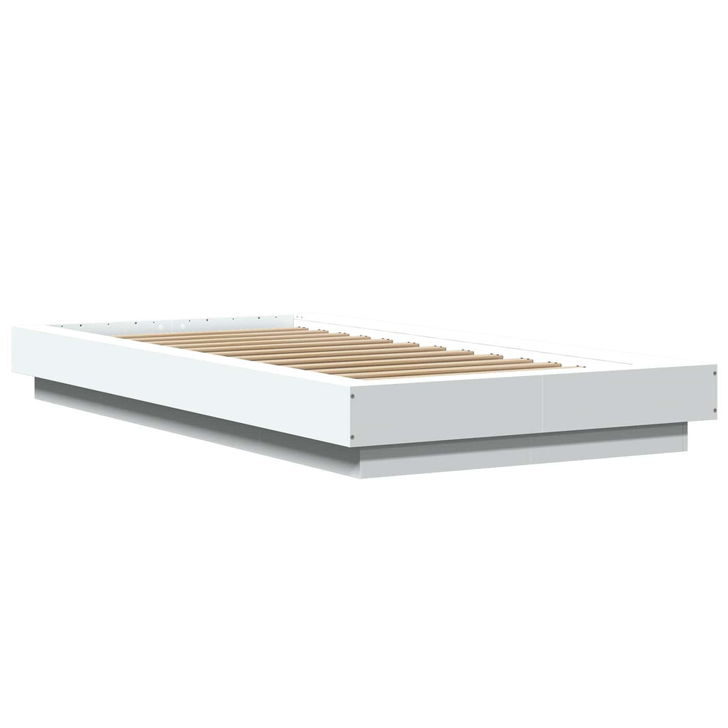 vidaXL Rama łóżka podłogowego Biały 80 x 210 cm Drewno inżynieryjne