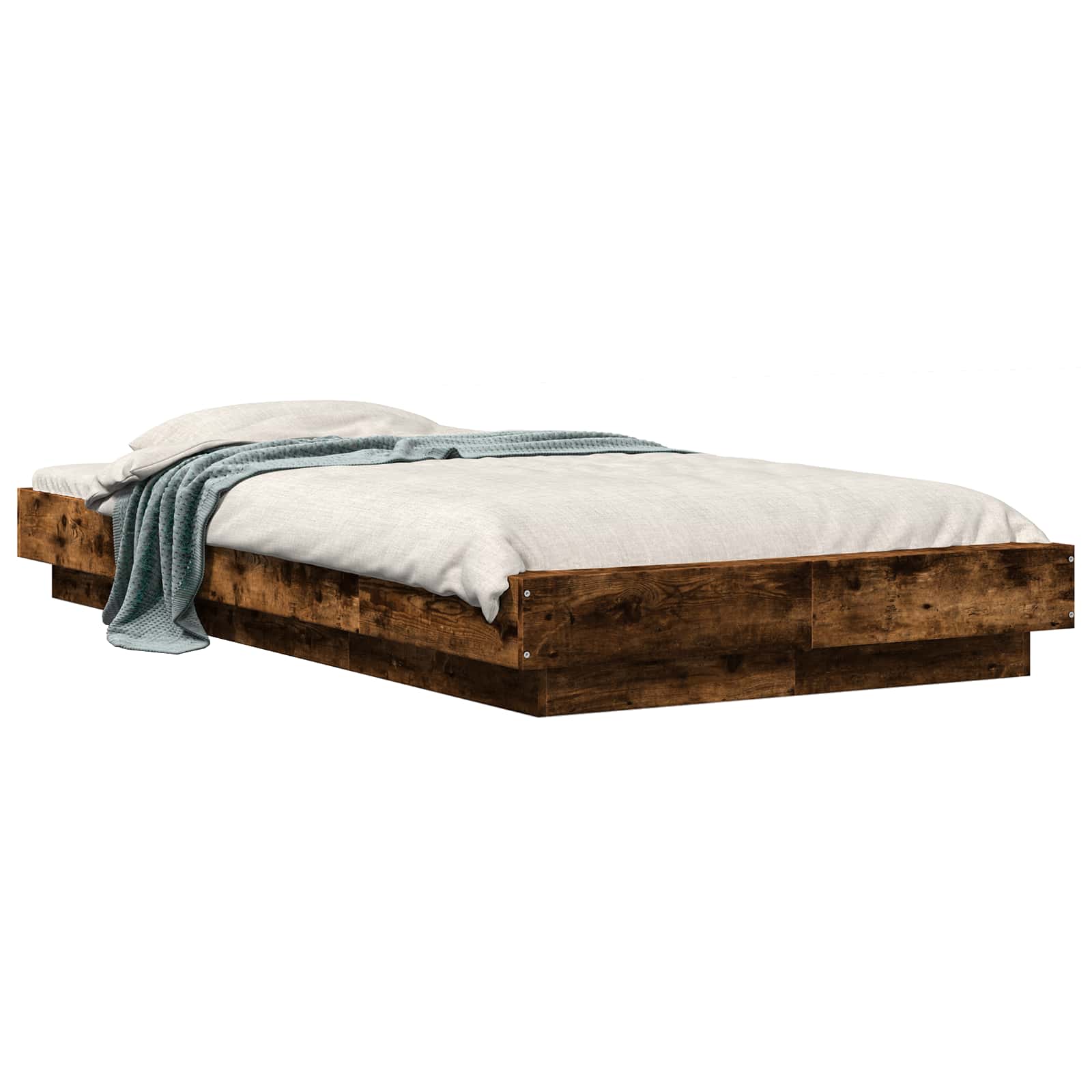 vidaXL Rama łóżka podłogowego Dąb wędzony 80 x 210 cm