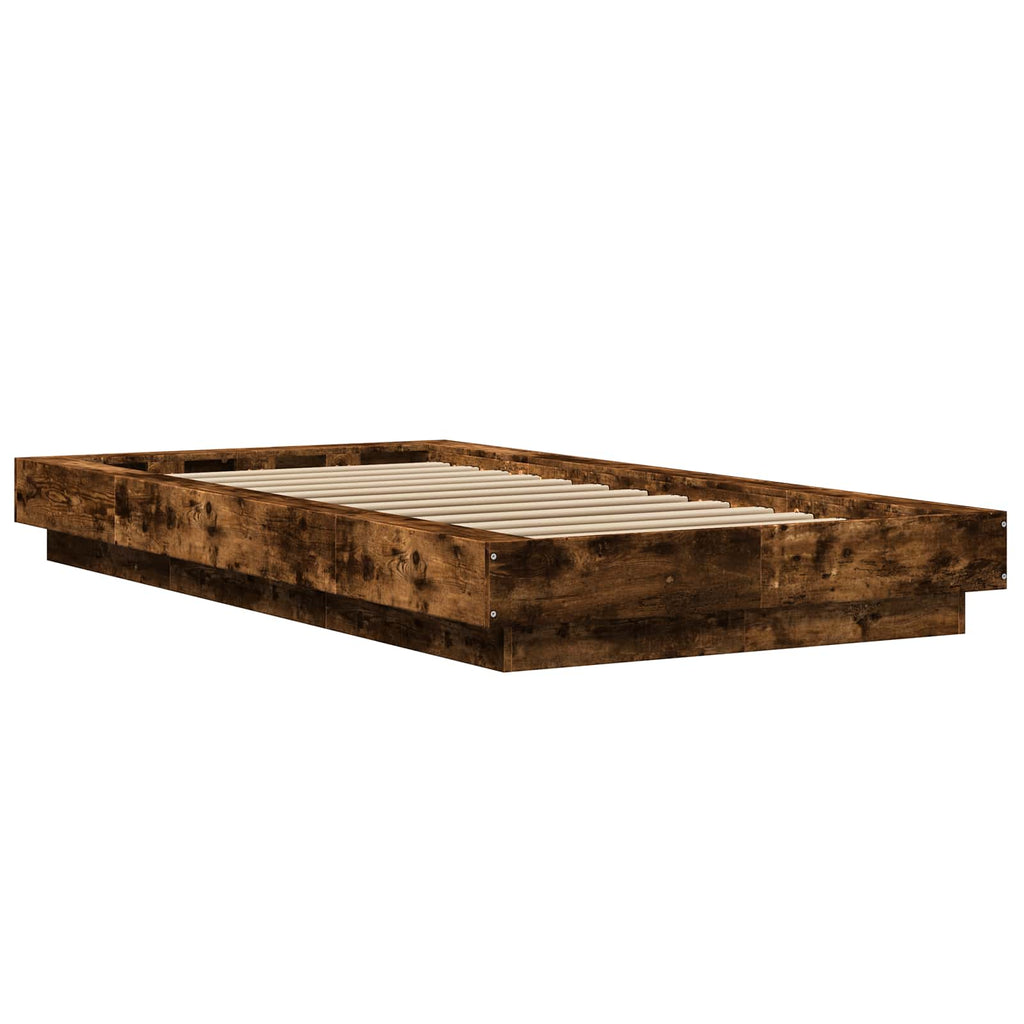 vidaXL Rama łóżka podłogowego Dąb wędzony 80 x 210 cm
