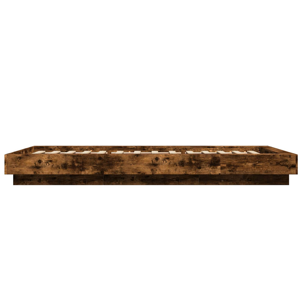 vidaXL Rama łóżka podłogowego Dąb wędzony 80 x 210 cm
