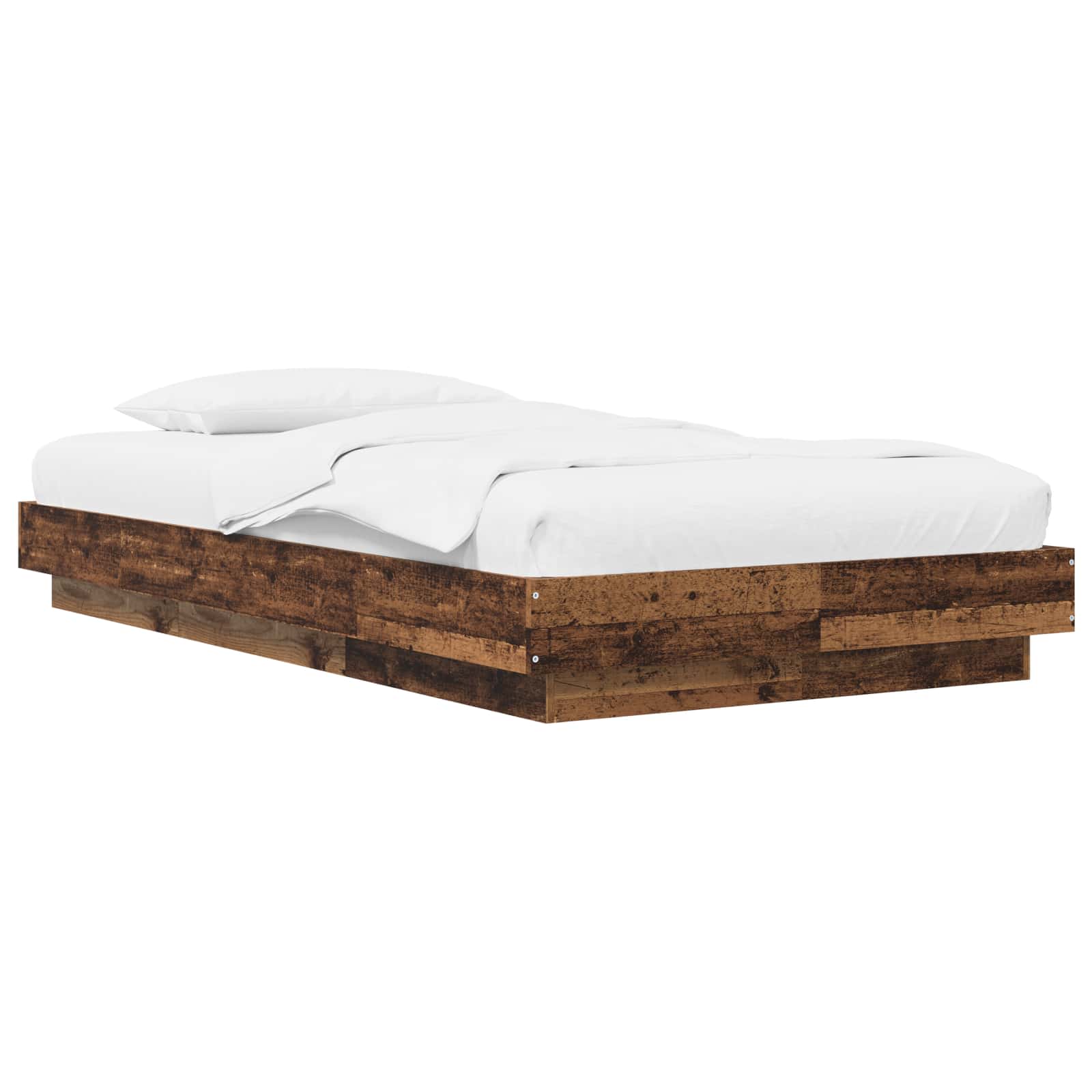 vidaXL Rama łóżka podłogowego Stare drewno 80 x 210 cm