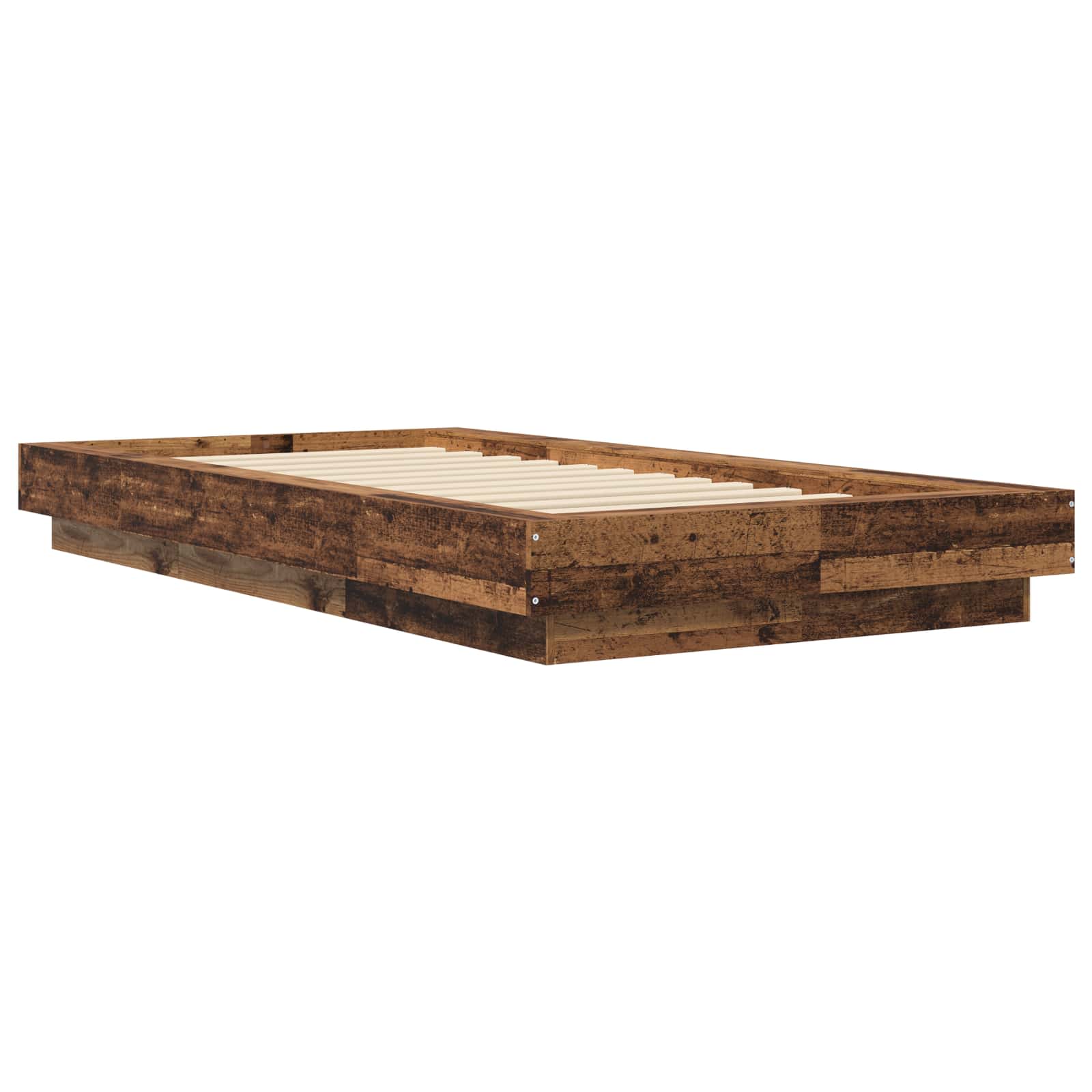 vidaXL Rama łóżka podłogowego Stare drewno 80 x 210 cm