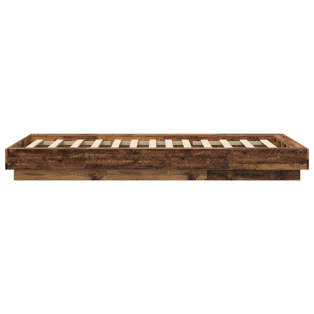vidaXL Rama łóżka podłogowego Stare drewno 80 x 210 cm