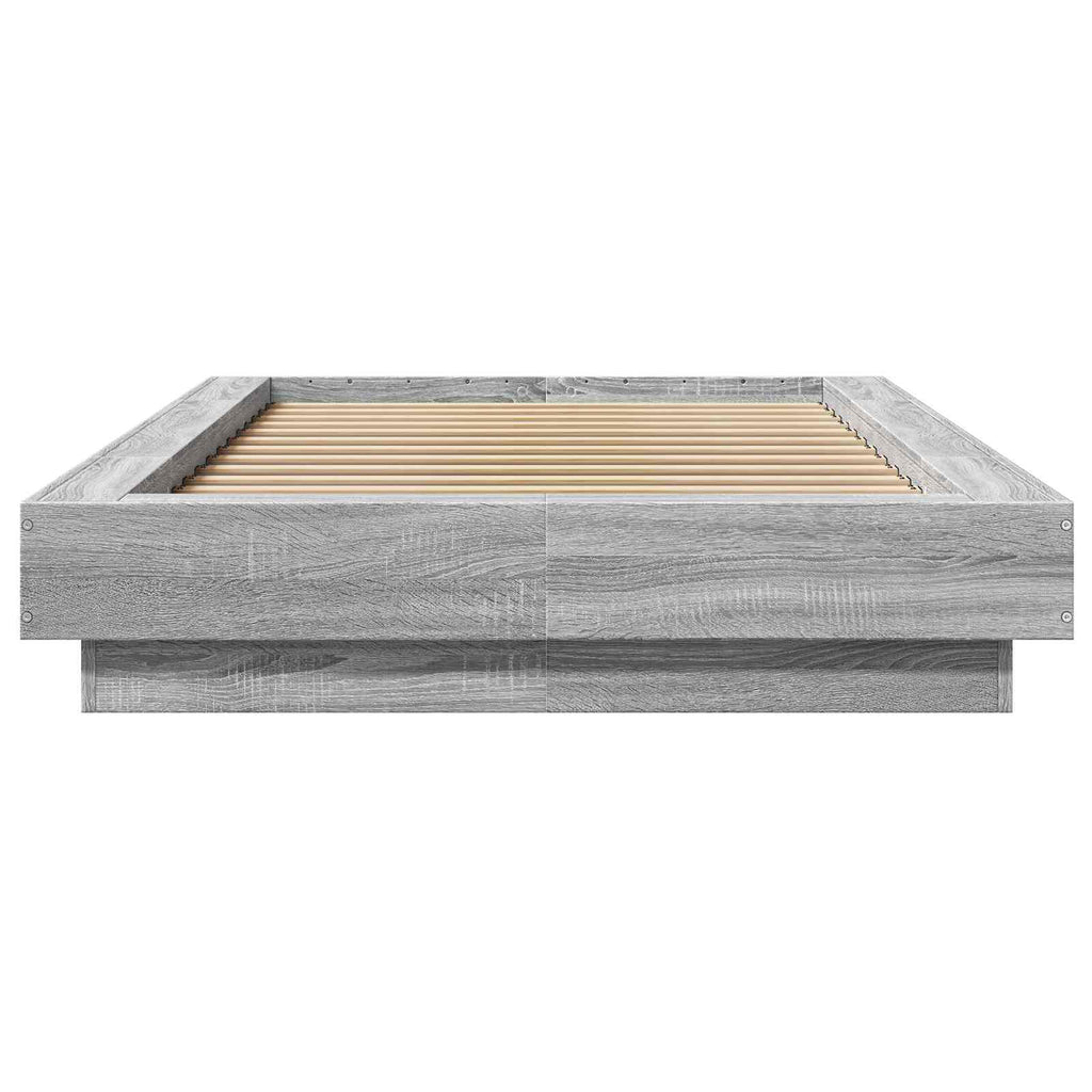 vidaXL Rama łóżka podłogowego Szary Sonoma 80 x 210 cm