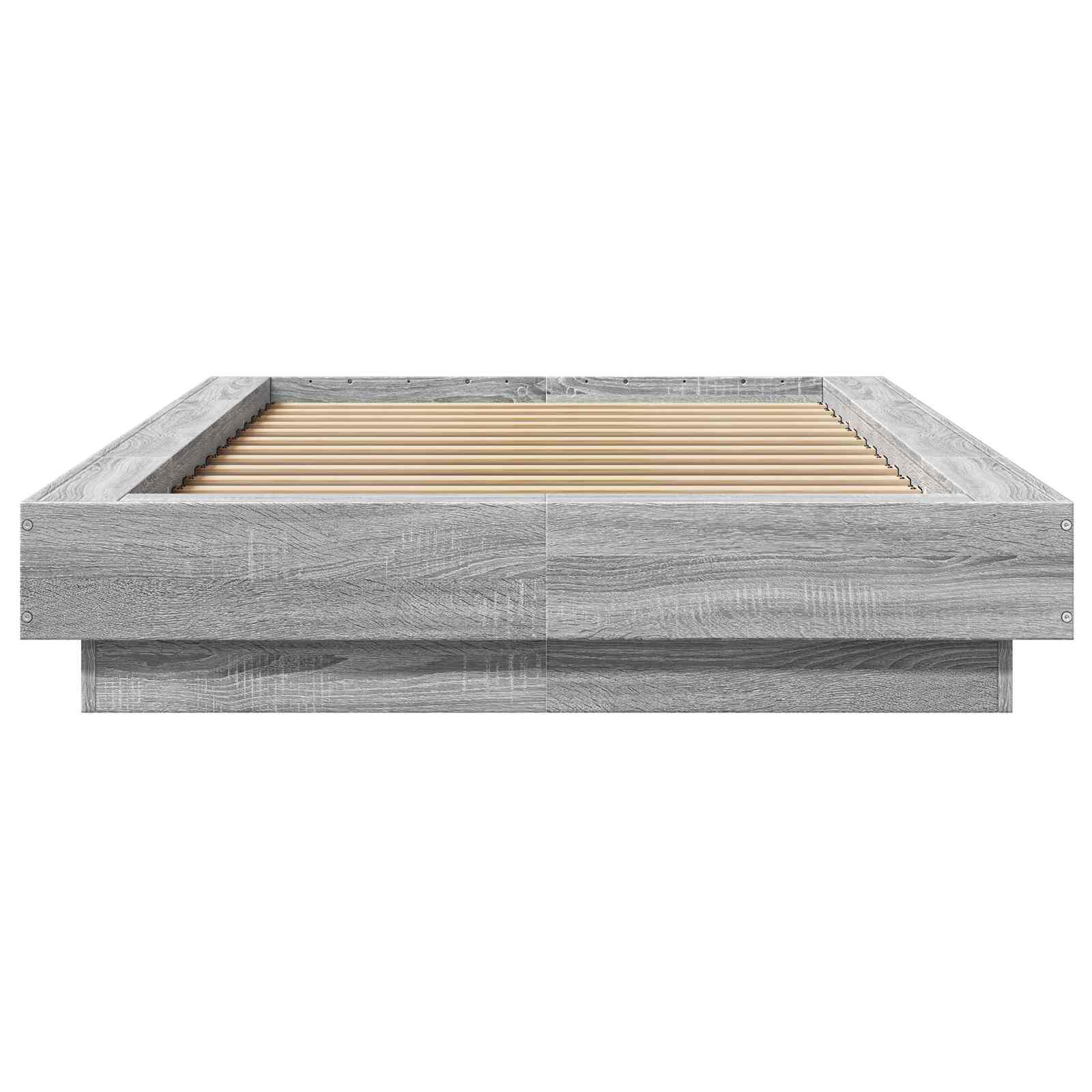vidaXL Rama łóżka podłogowego Szary Sonoma 80 x 210 cm