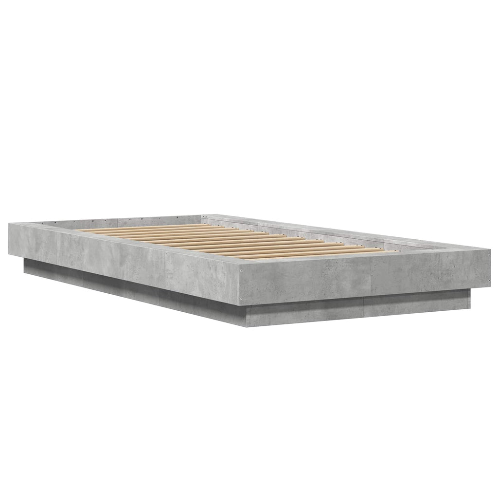 vidaXL Rama łóżka podłogowego Betonowy szary 80 x 210 cm