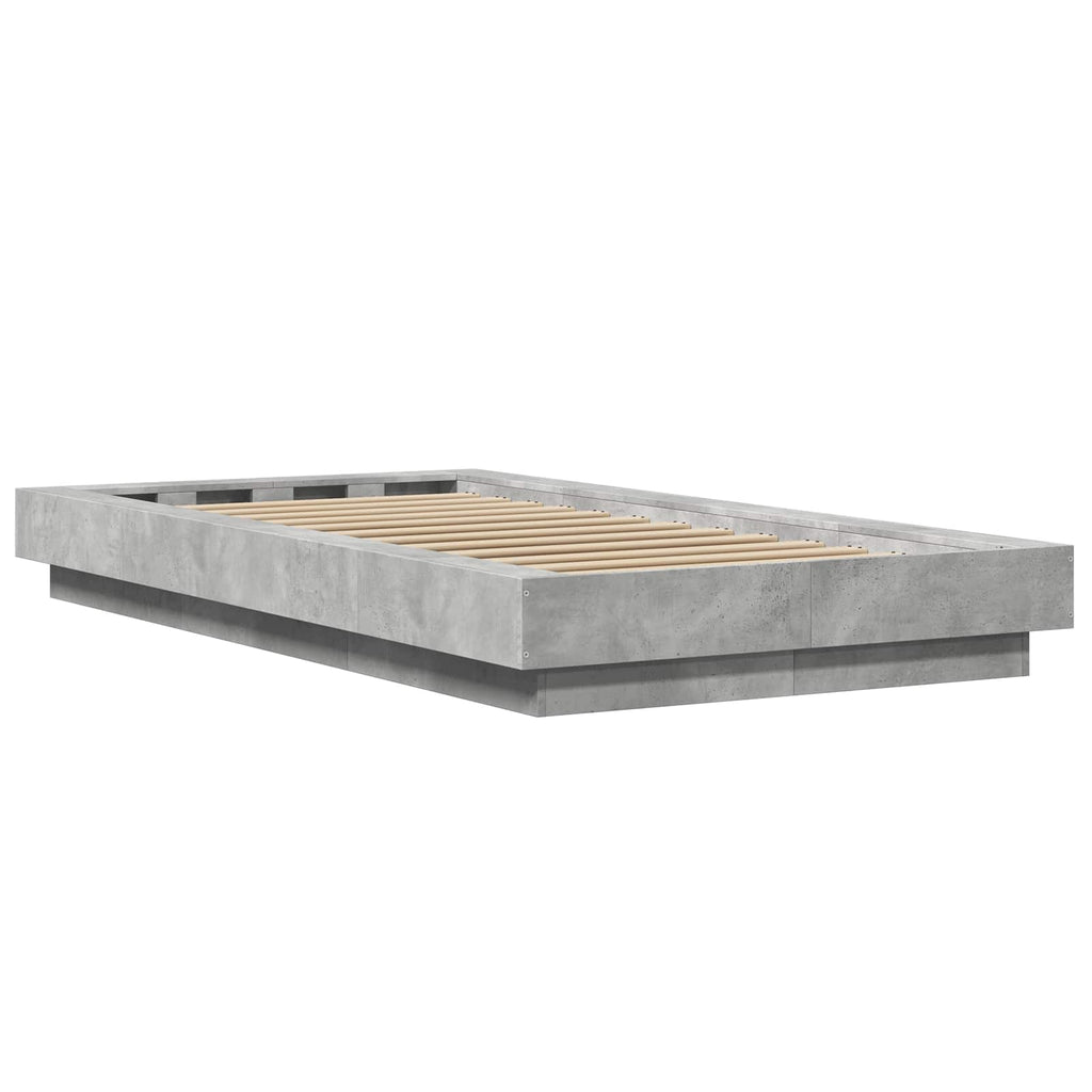 vidaXL Rama łóżka podłogowego Betonowy szary 80 x 210 cm