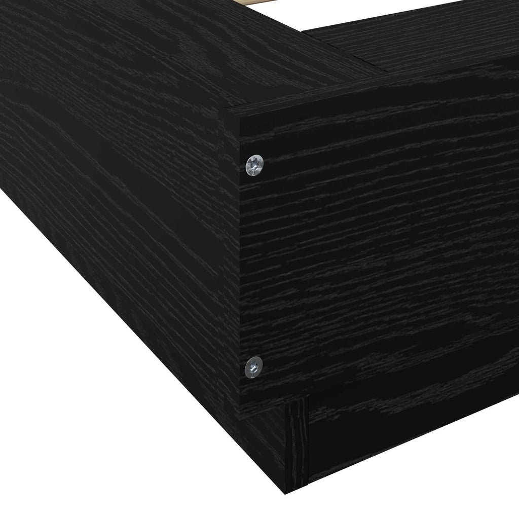 vidaXL Rama łóżka podłogowego Czarny dąb 80 x 210 cm