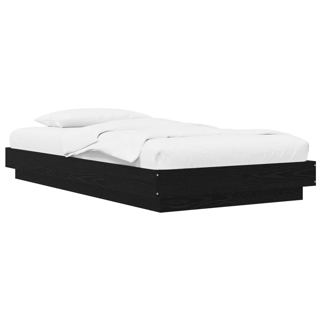 vidaXL Rama łóżka podłogowego Czarny dąb 80 x 210 cm