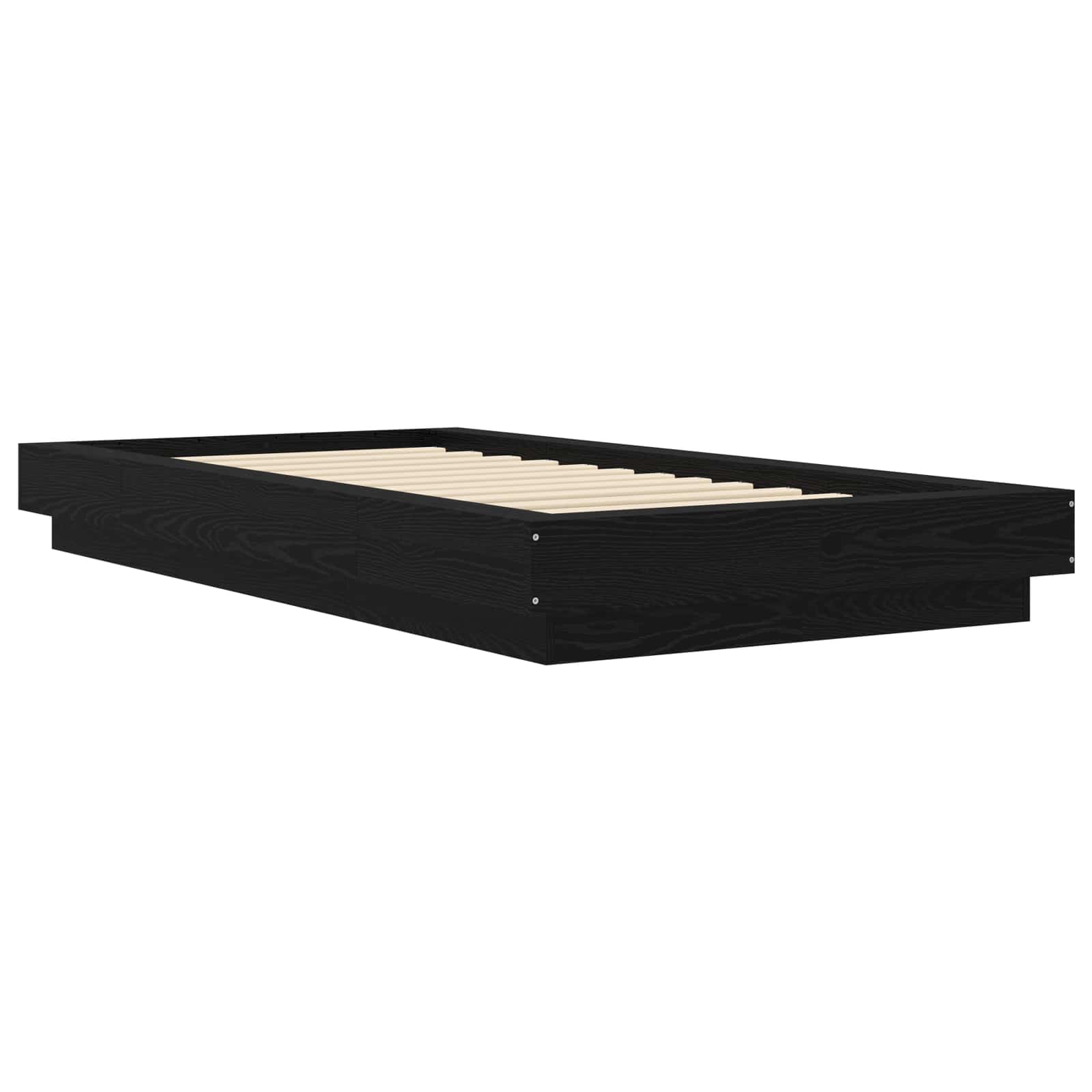vidaXL Rama łóżka podłogowego Czarny dąb 80 x 210 cm