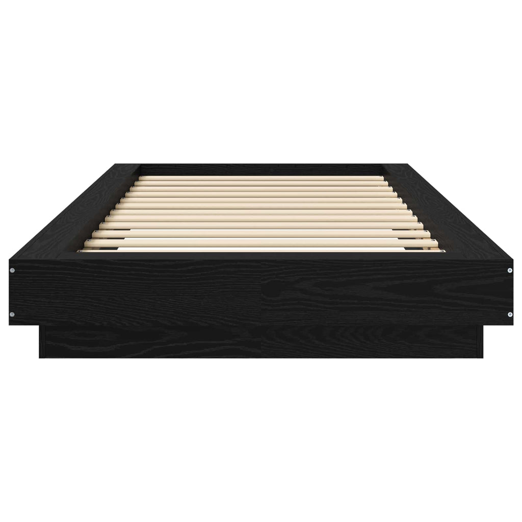 vidaXL Rama łóżka podłogowego Czarny dąb 80 x 210 cm