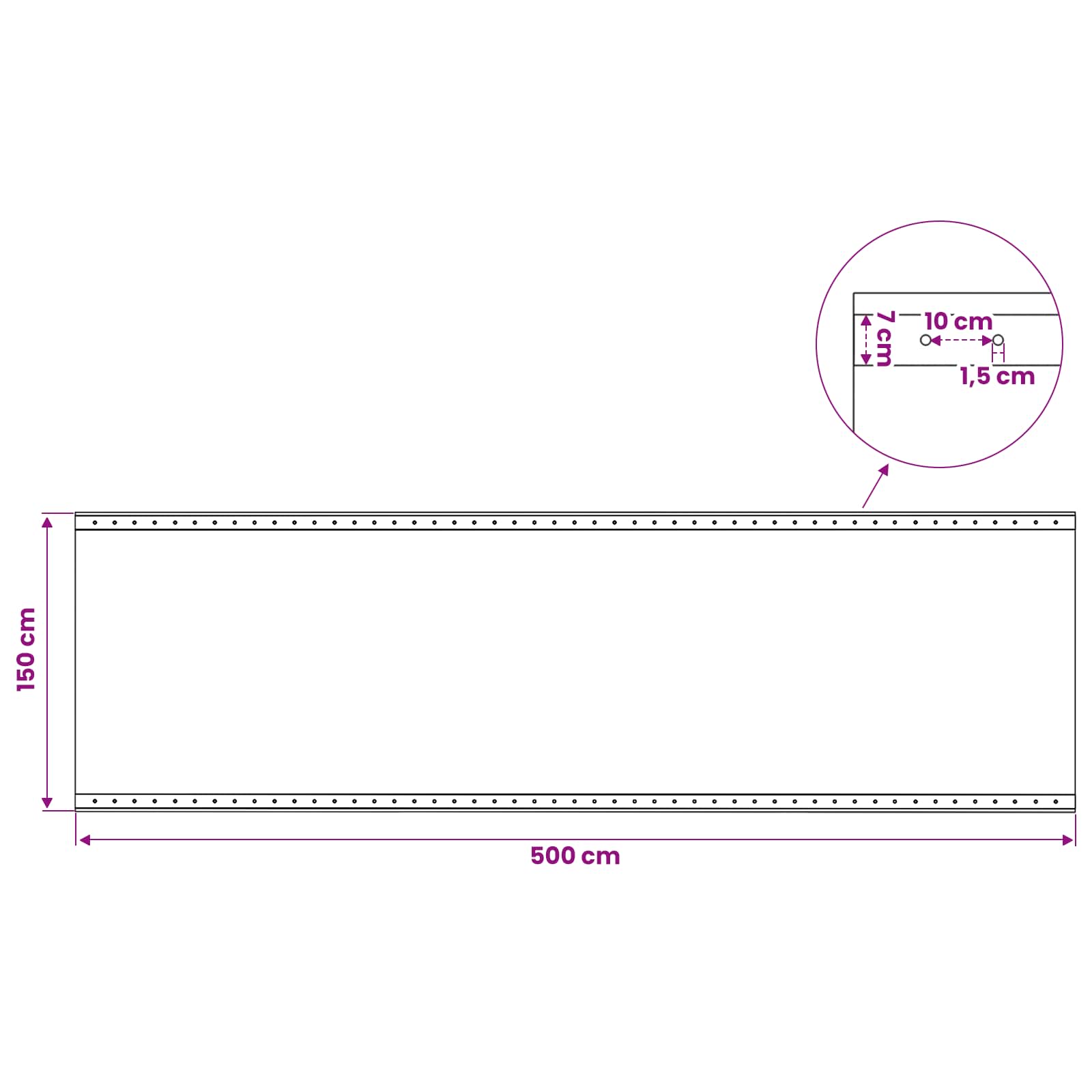 vidaXL Plandeka z oczkami 2 szt. zielony 1,5 x 5 m 260 gsm PE