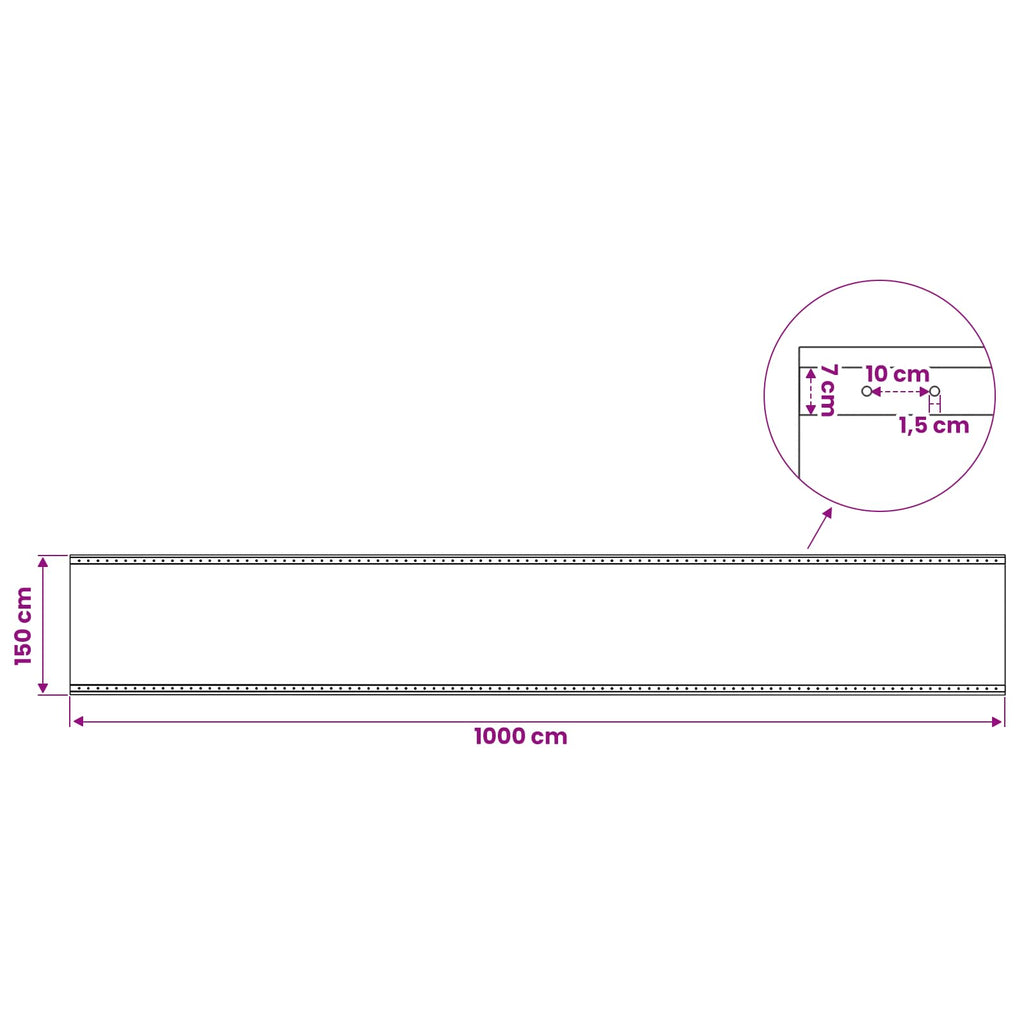 vidaXL Plandeka z oczkami 2 szt. zielony 1,5 x 10 m 260 gsm PE