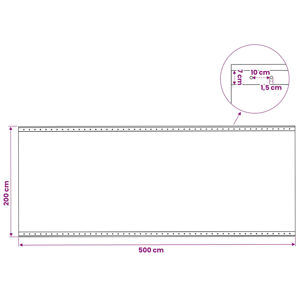 vidaXL Plandeka z oczkami 2 szt. zielony 2 x 5 m 260 gsm PE