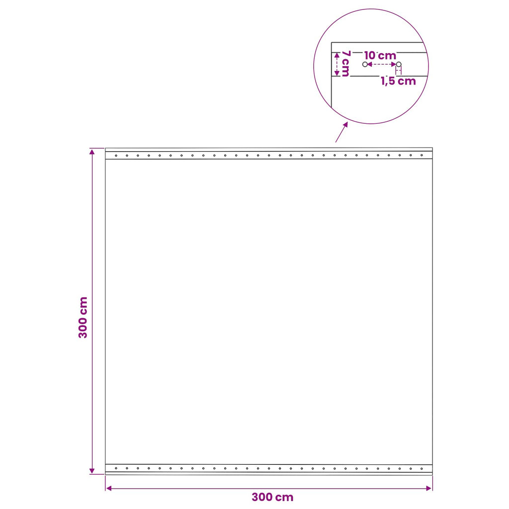 vidaXL Plandeka z oczkami 2 szt. zielony 3 x 3 m 260 gsm PE
