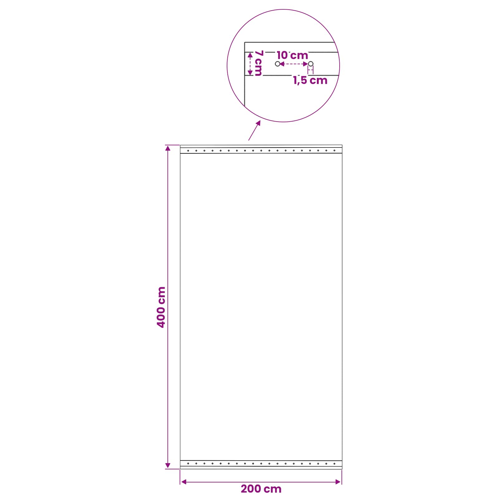 vidaXL Plandeka z oczkami 2 szt. zielony 4 x 2 m 260 gsm PE