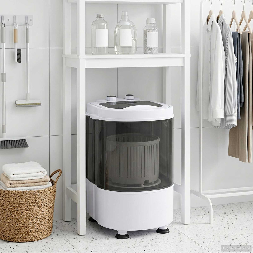 vidaXL Mini pralka z pojedynczą wanną 2,6 kg Czarny i Biały