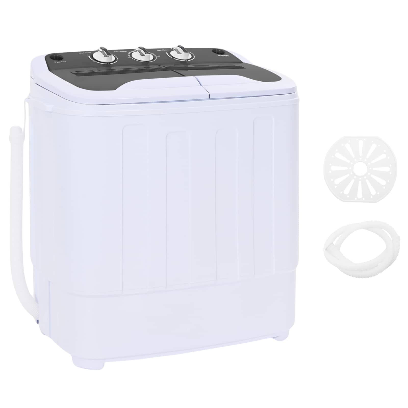 vidaXL Mini pralka z podwójnym bębnem 3,6 kg Czarny i Biały