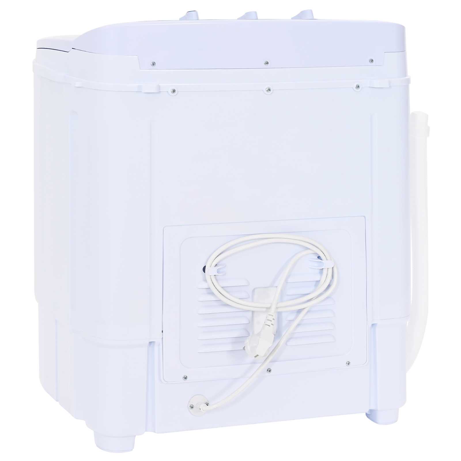 vidaXL Mini pralka z podwójnym bębnem 3,6 kg Czarny i Biały