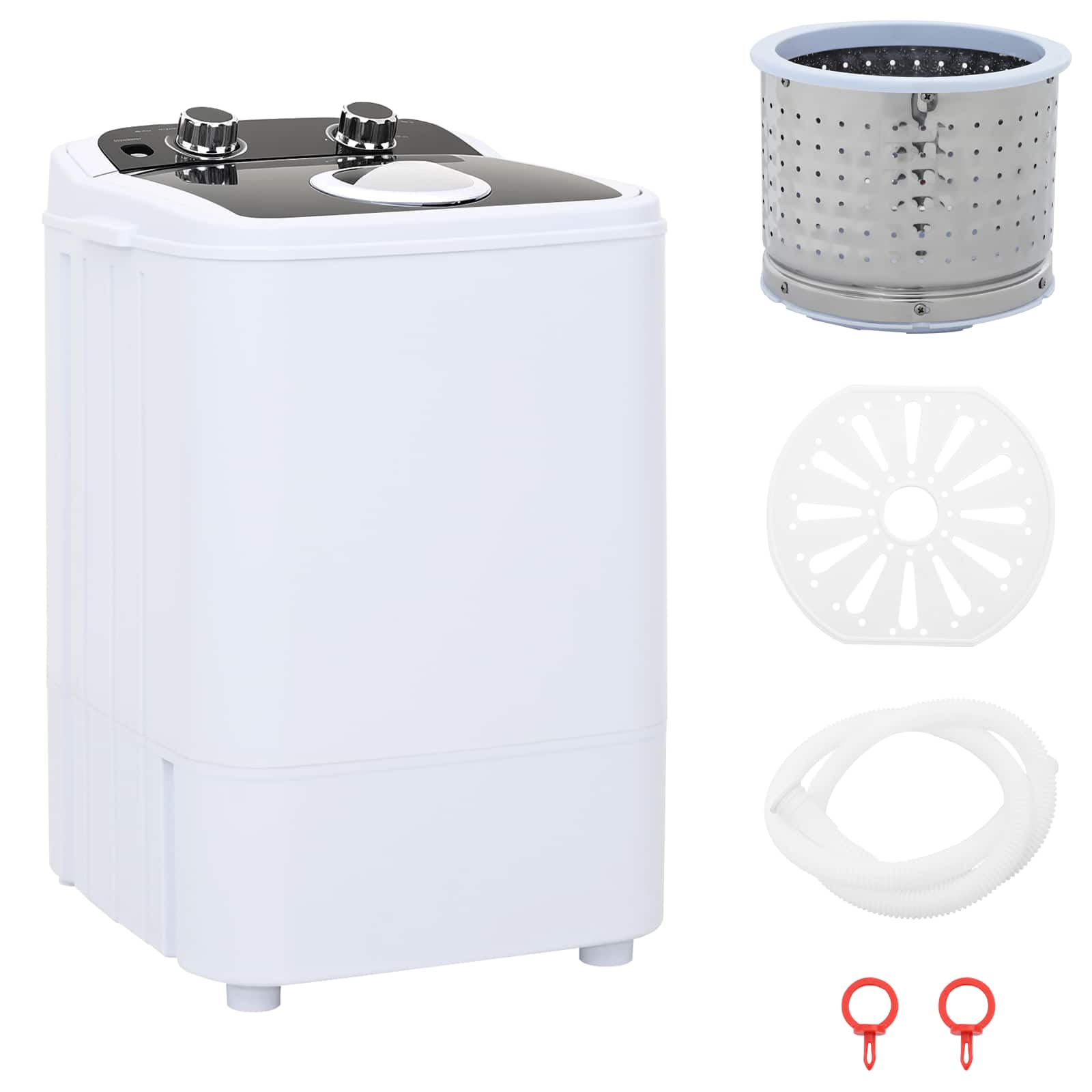 vidaXL Mini pralka z pojedynczą wanną 4,6 kg Czarny i Biały