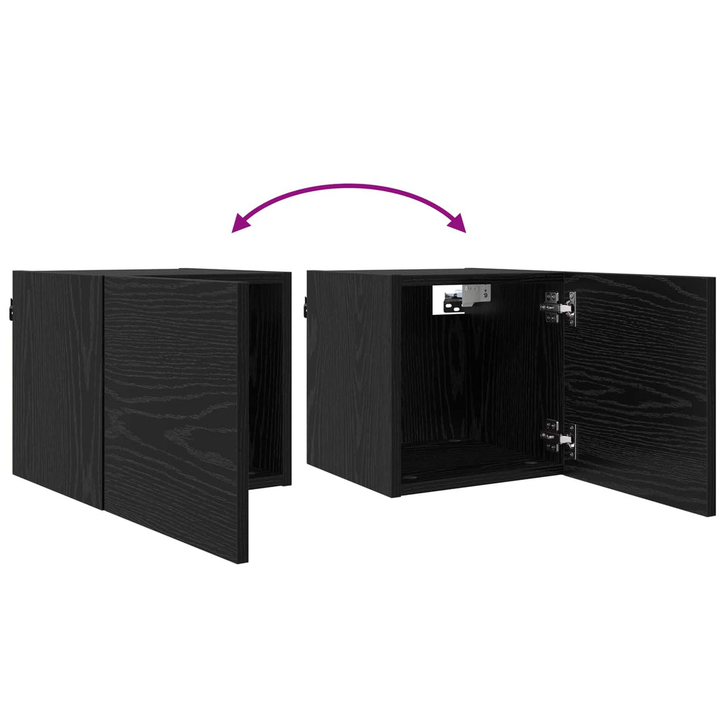 vidaXL Szafka na telewizor montowana na ścianie 4 pcs Czarny dąb