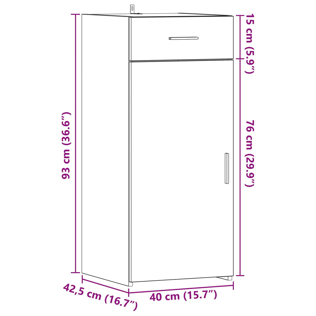 vidaXL Szafka do przechowywania Stare drewno 40 x 42,5 x 93 cm