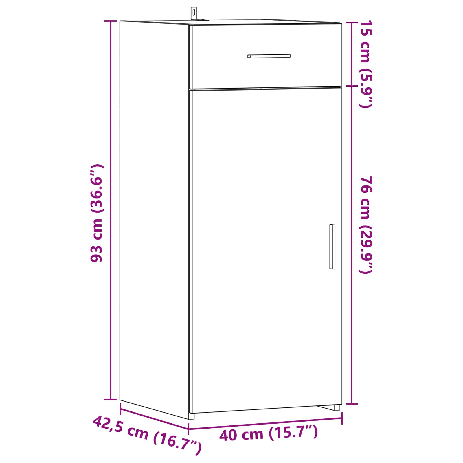 vidaXL Szafka do przechowywania Stare drewno 40 x 42,5 x 93 cm