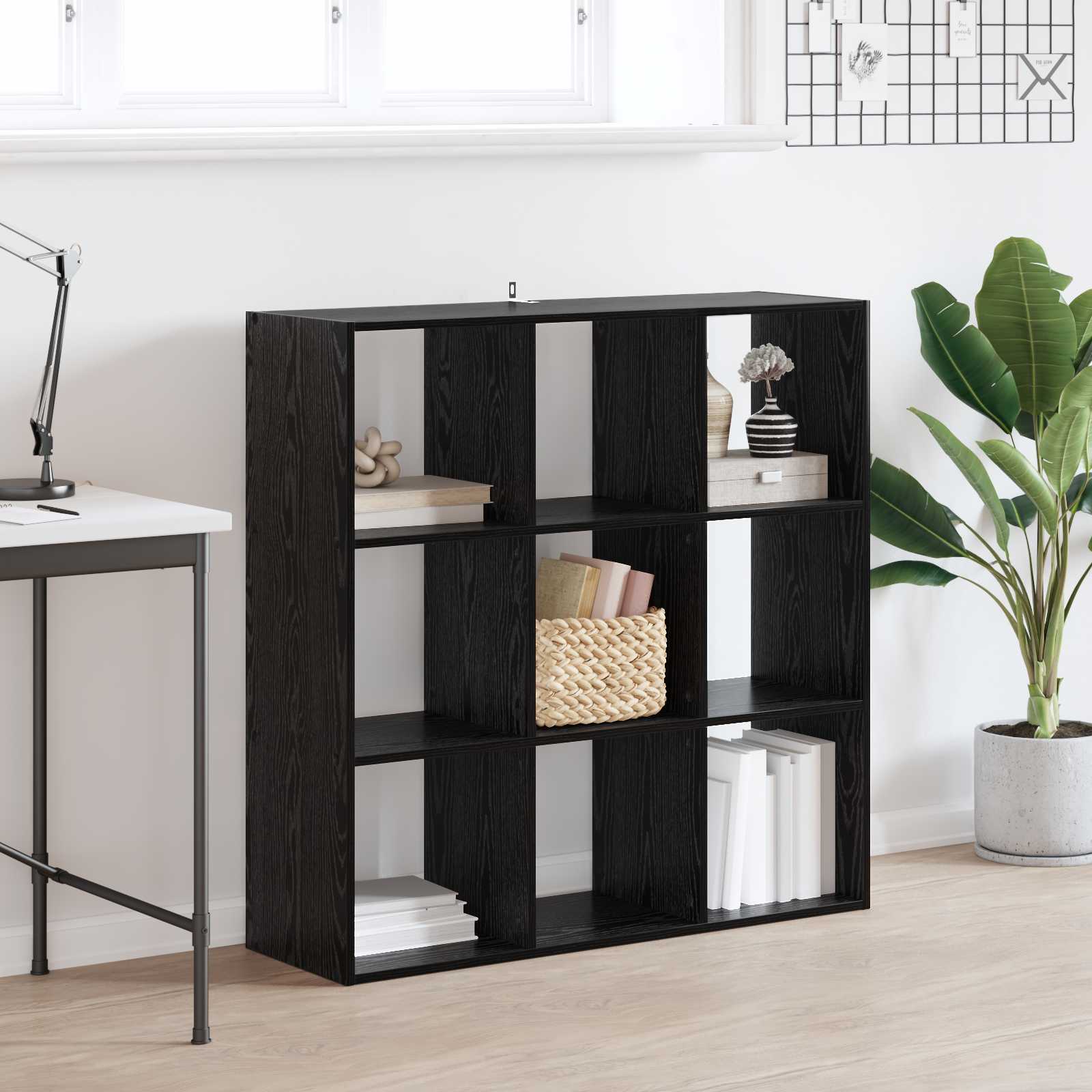 vidaXL Półka na książki Czarny dąb 102 x 32 x 102 cm