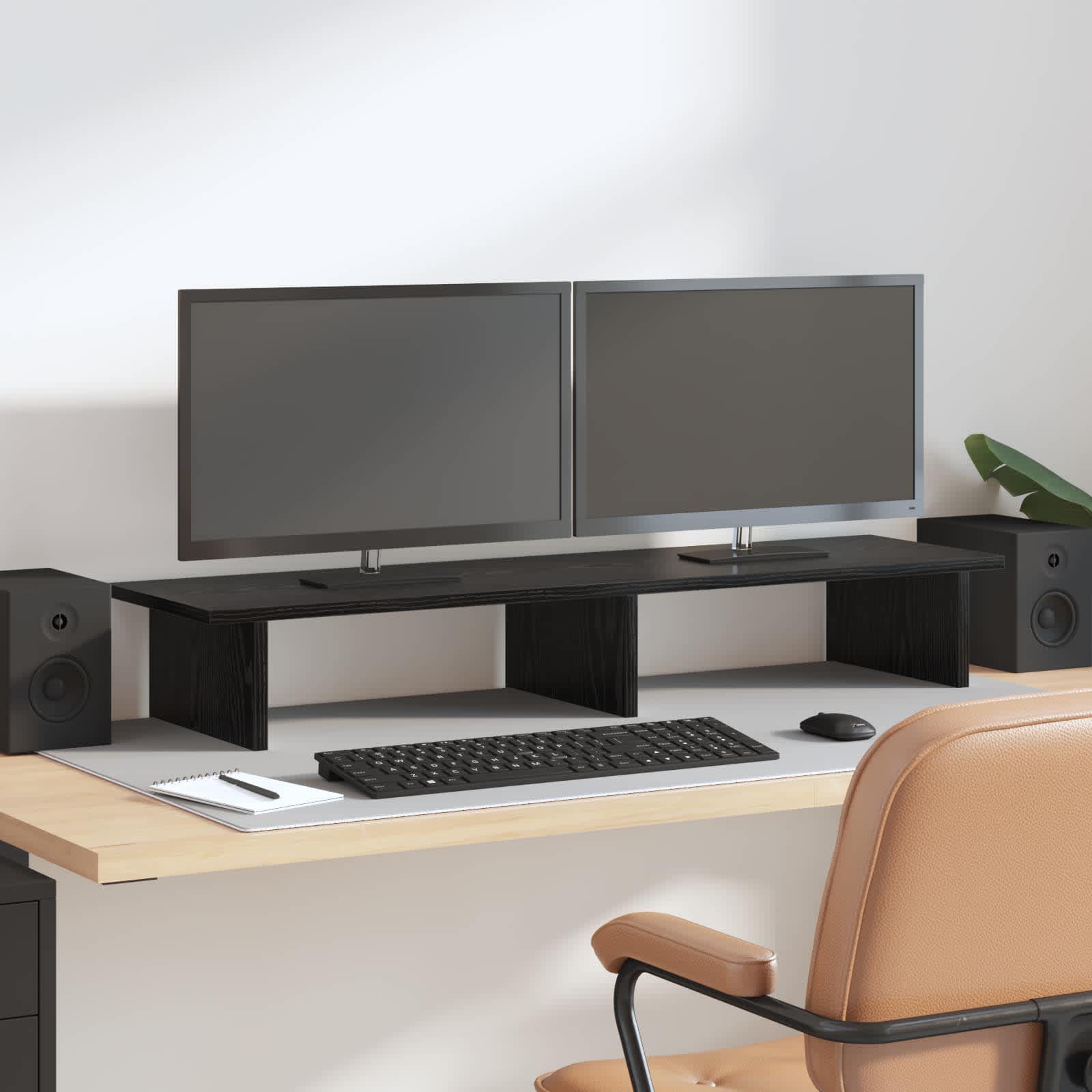 vidaXL Stojak na Monitor Czarny dąb 100 x 27 x 15 cm