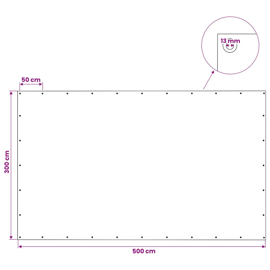 vidaXL Plandeka z oczkami zielony 3 x 5 m 140 gsm PE