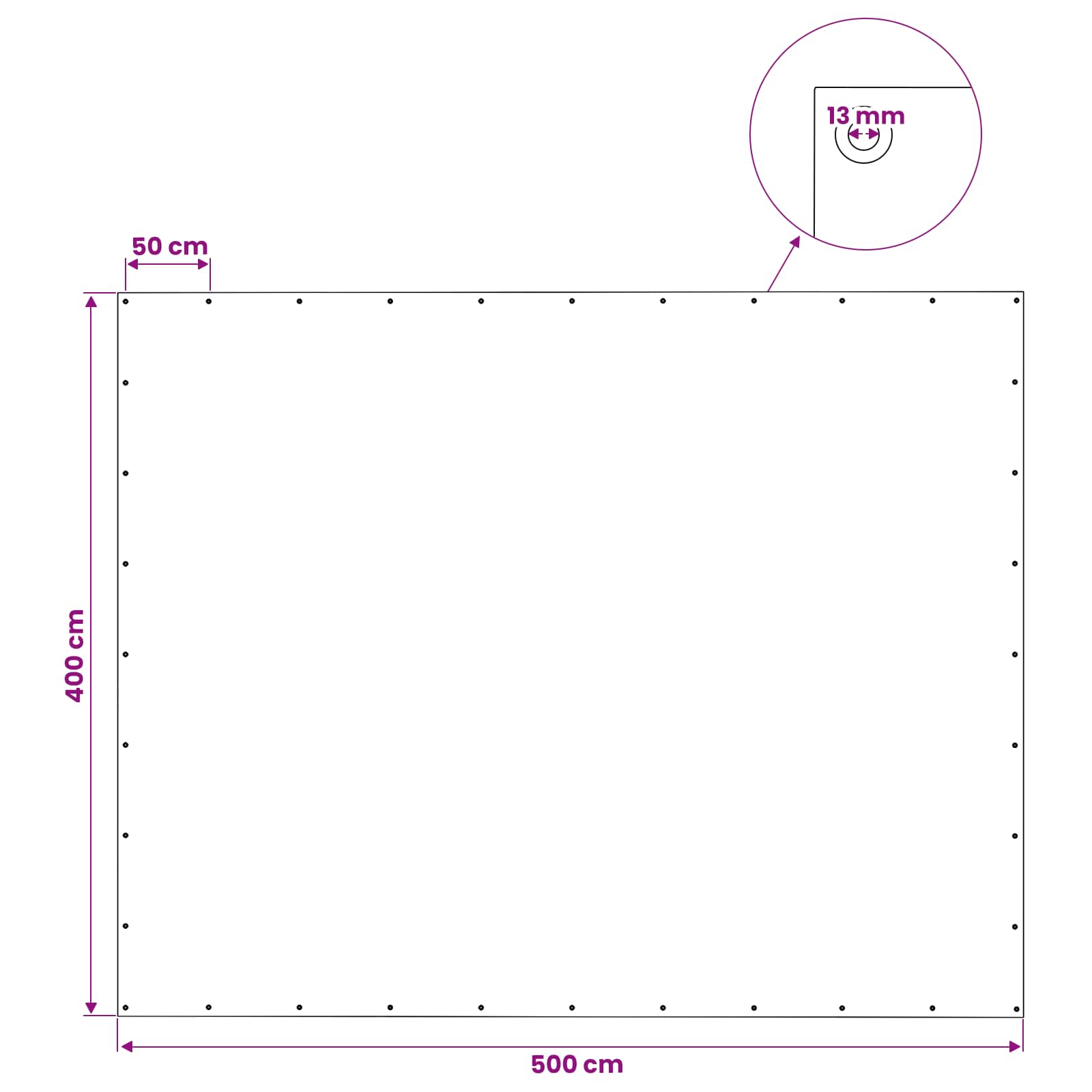 vidaXL Plandeka z oczkami zielony 4 x 5 m 140 gsm PE