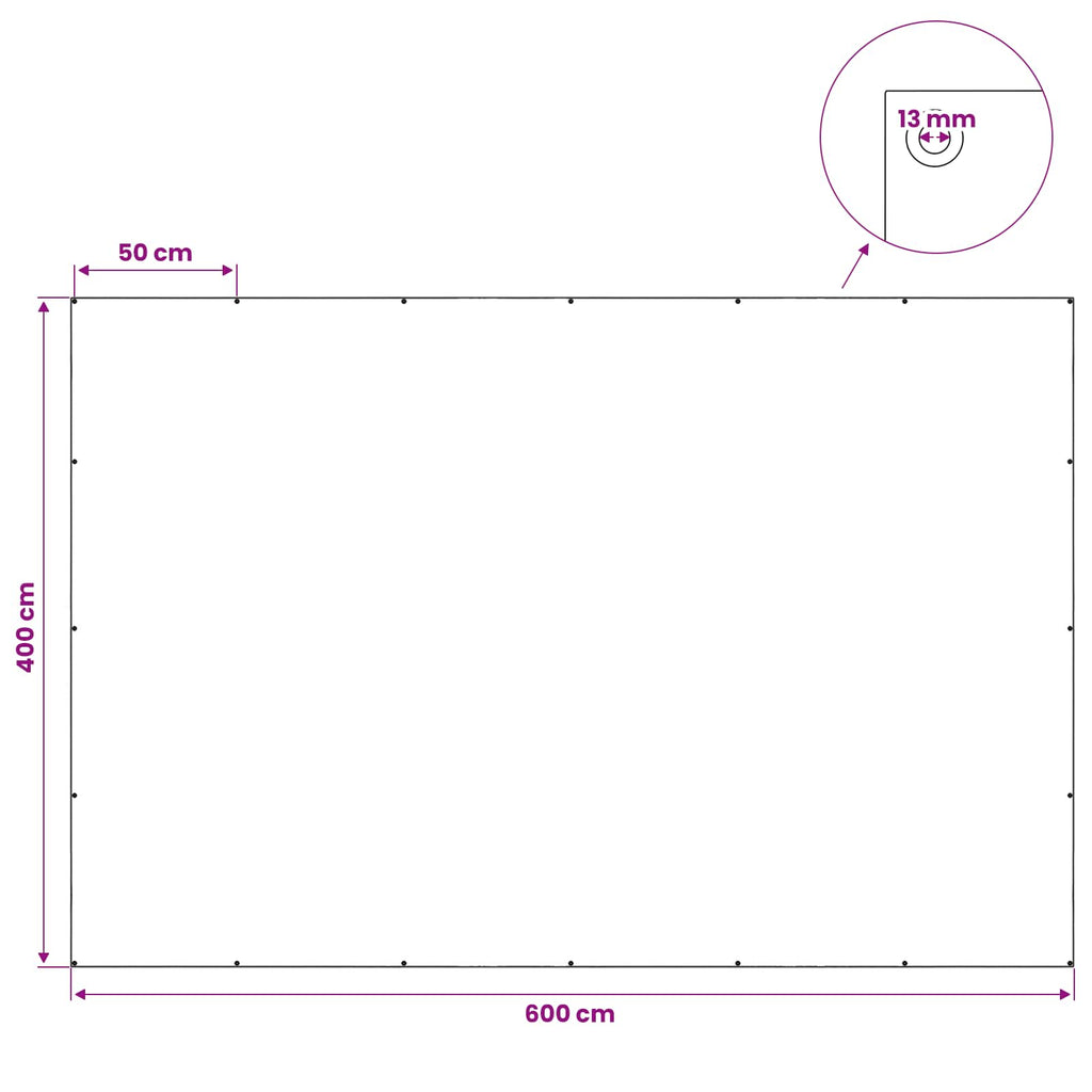 vidaXL Plandeka z oczkami zielony 4 x 6 m 140 gsm PE