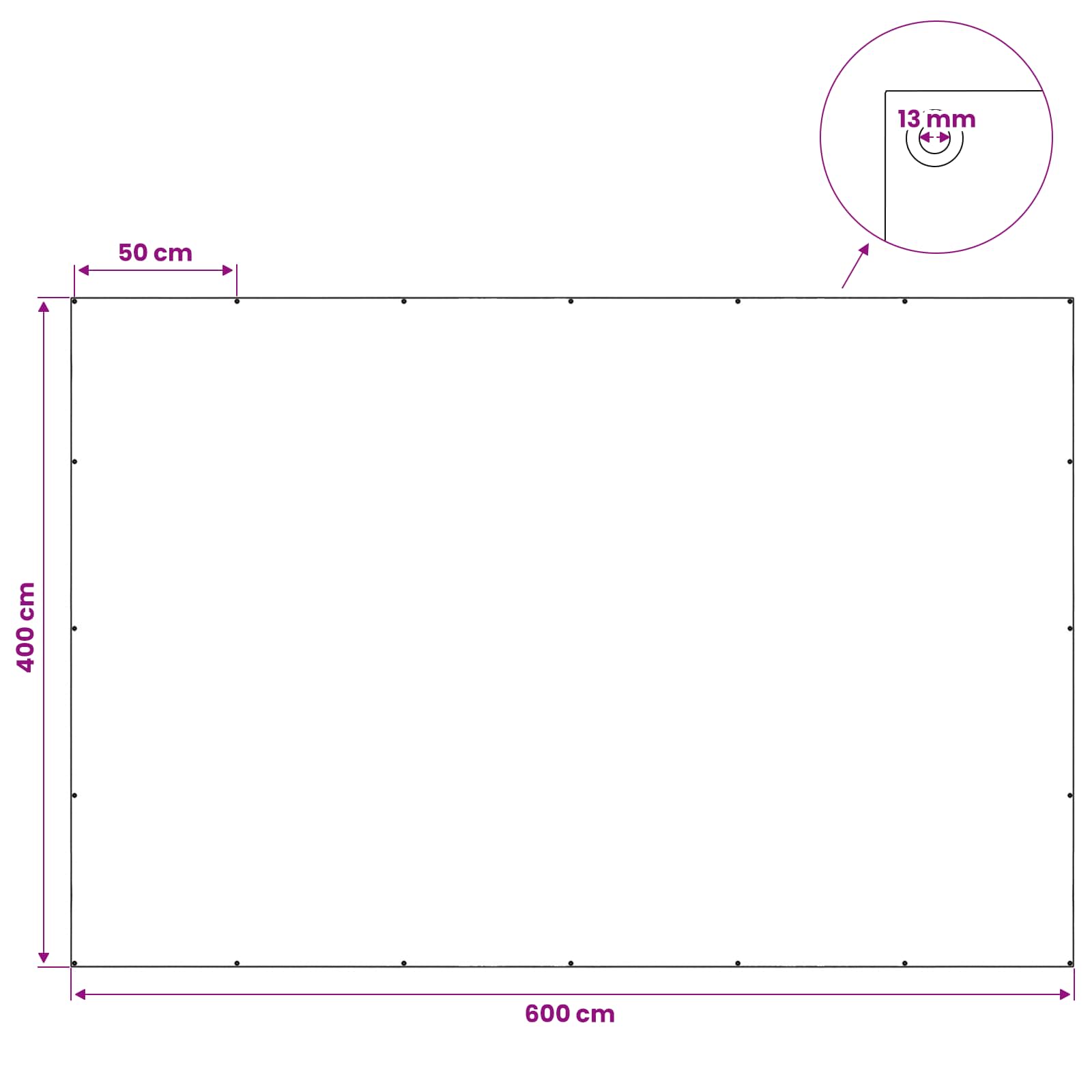 vidaXL Plandeka z oczkami zielony 4 x 6 m 140 gsm PE