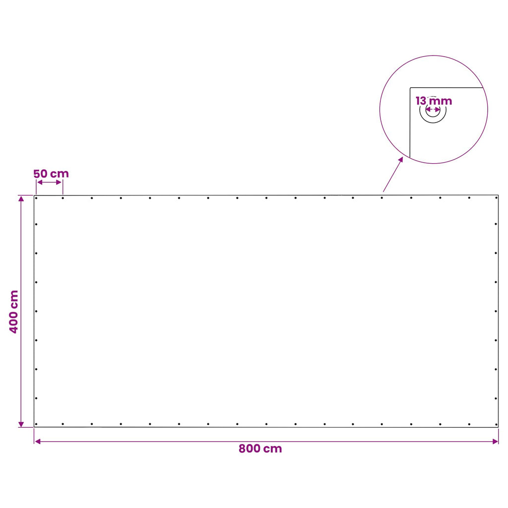 vidaXL Plandeka z oczkami zielony 4 x 8 m 140 gsm PE
