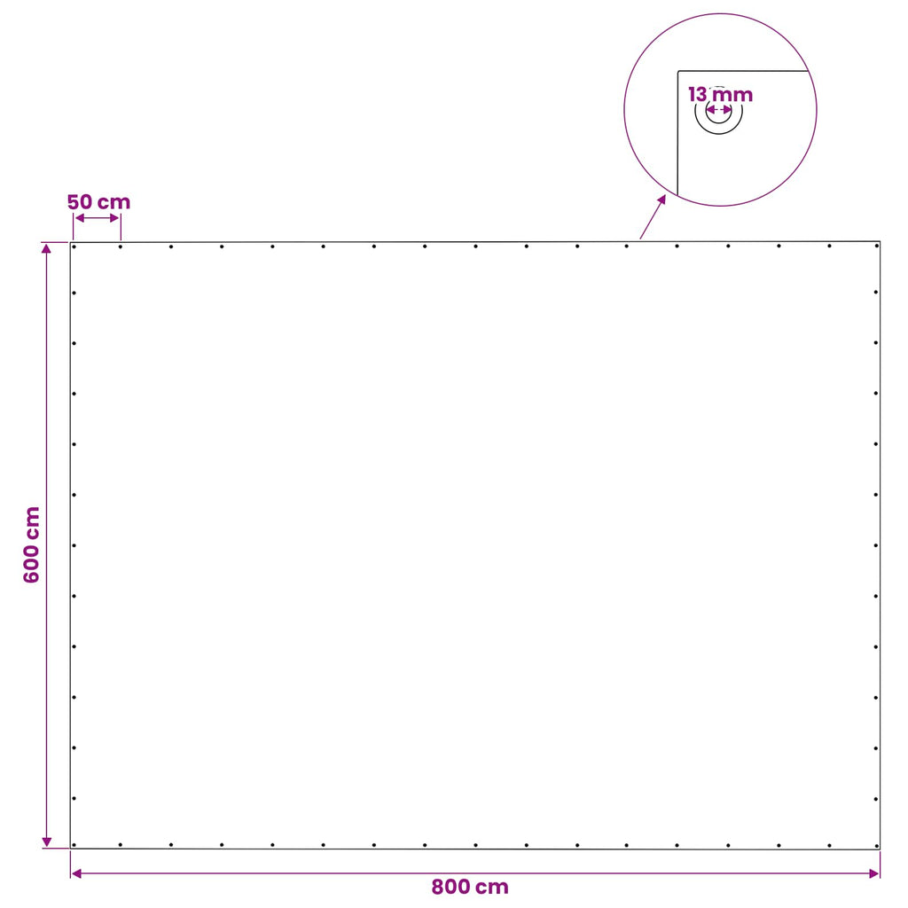 vidaXL Plandeka z oczkami zielony 6 x 8 m 140 gsm PE