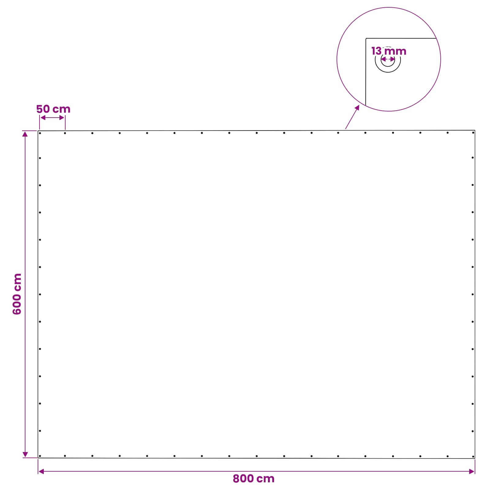 vidaXL Plandeka z oczkami zielony 6 x 8 m 140 gsm PE