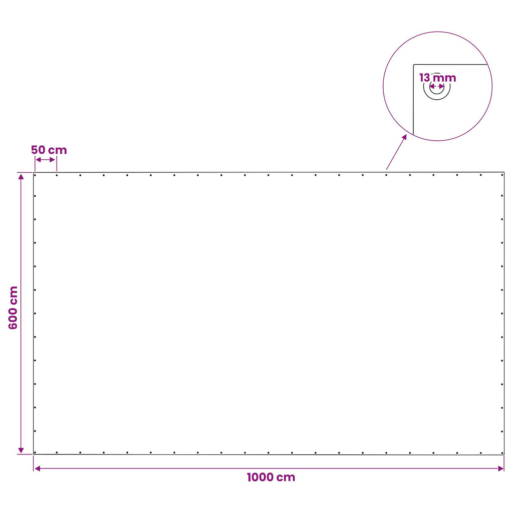 vidaXL Plandeka z oczkami zielony 6 x 10 m 140 gsm PE