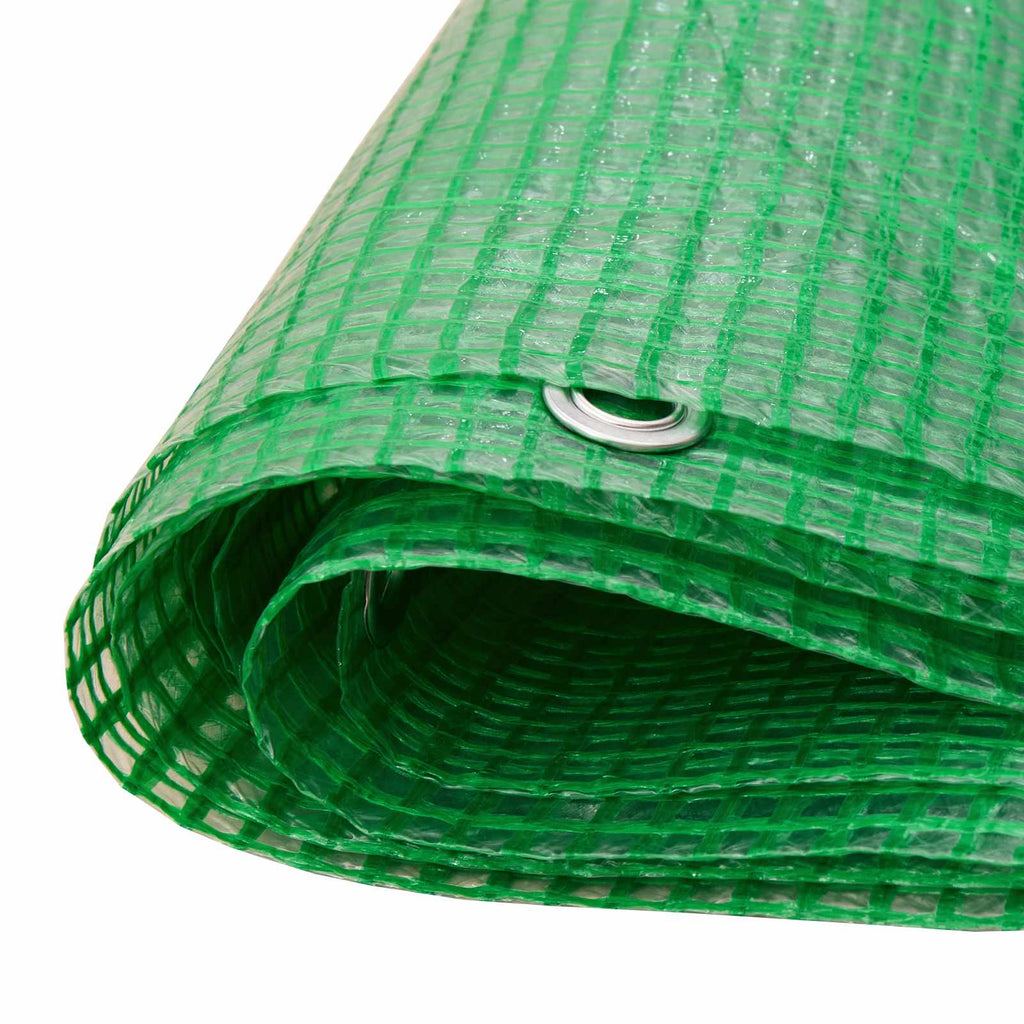 vidaXL Plandeka z oczkami zielony 6 x 12 m 140 gsm PE