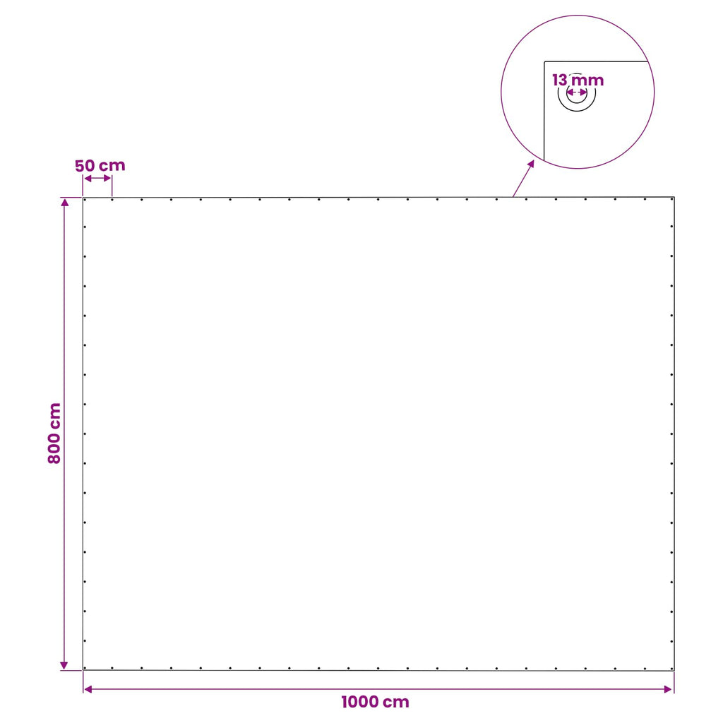 vidaXL Plandeka z oczkami zielony 8 x 10 m 140 gsm PE