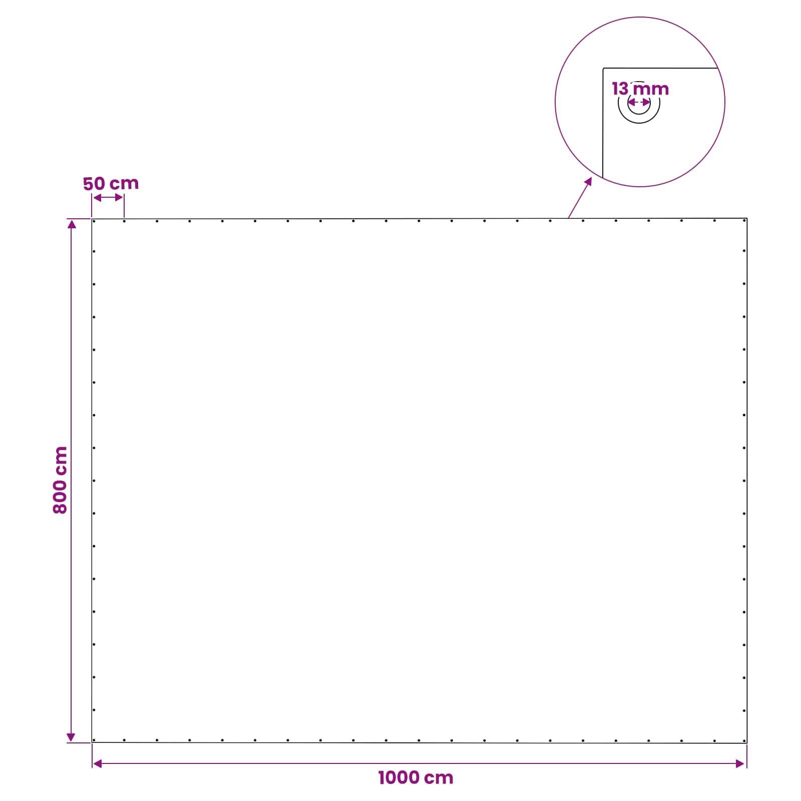 vidaXL Plandeka z oczkami zielony 8 x 10 m 140 gsm PE