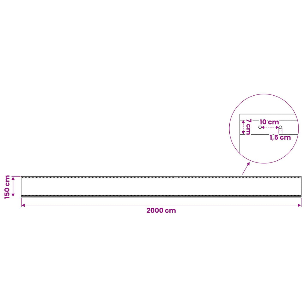 vidaXL Plandeka z oczkami zielony 1,5 x 20 m 260 gsm PE
