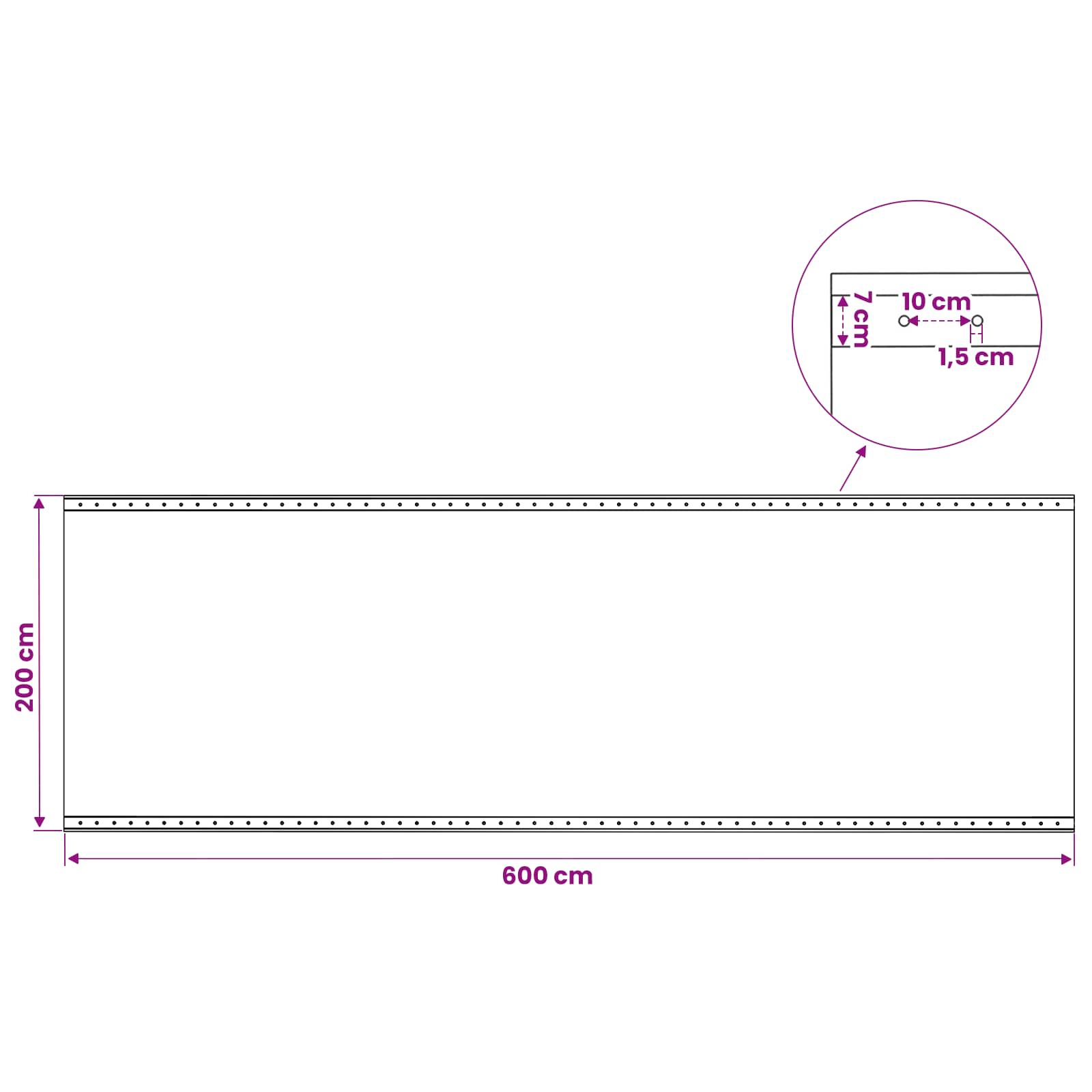 vidaXL Plandeka z oczkami zielony 2 x 6 m 260 gsm PE