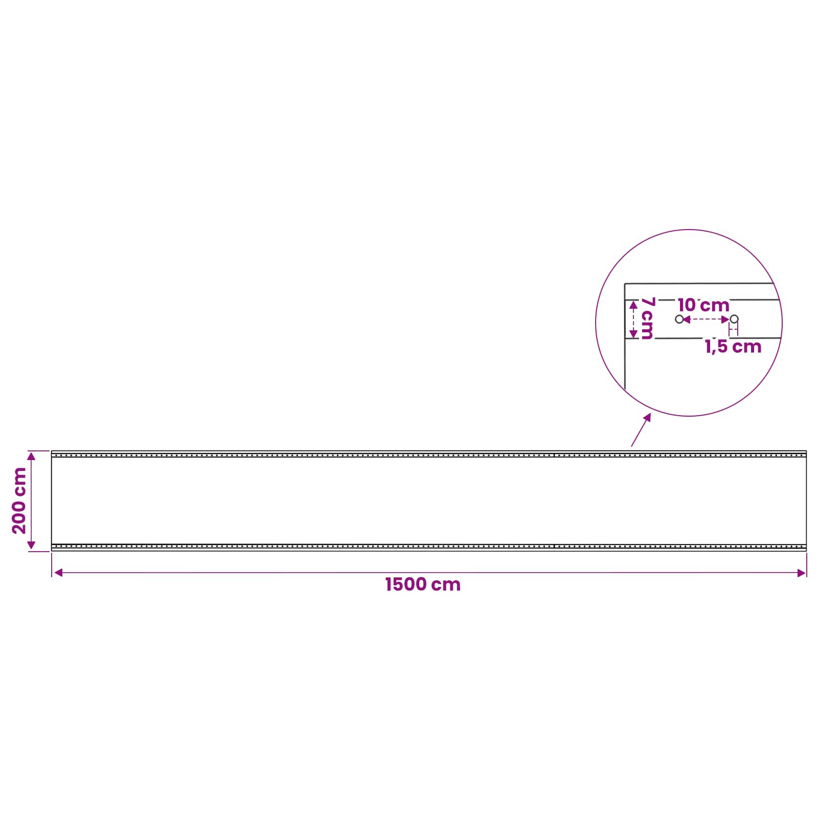vidaXL Plandeka z oczkami zielony 2 x 15 m 260 gsm PE