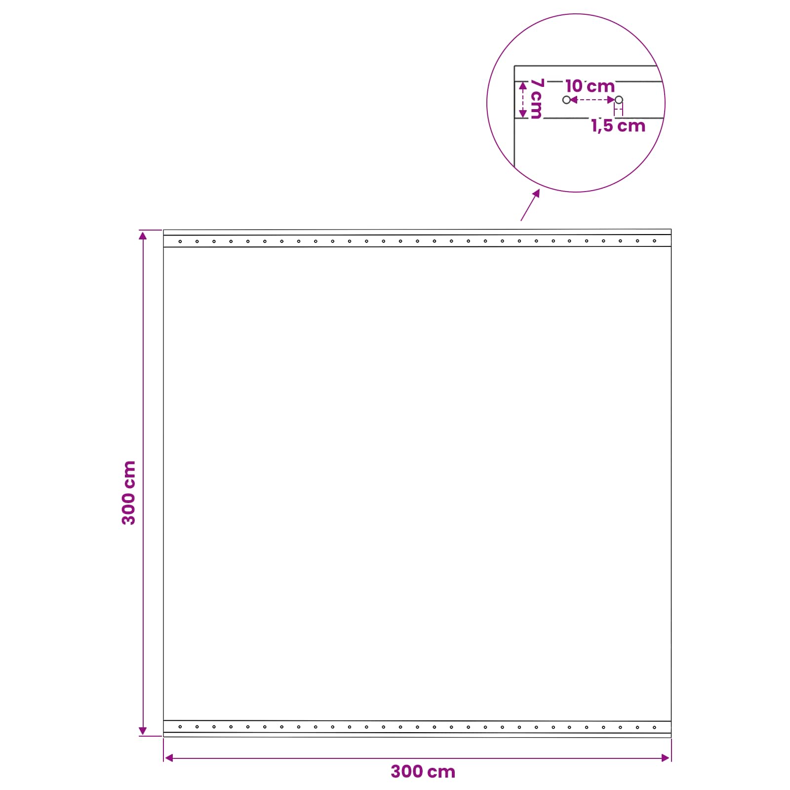 vidaXL Plandeka z oczkami zielony 3 x 3 m 260 gsm PE