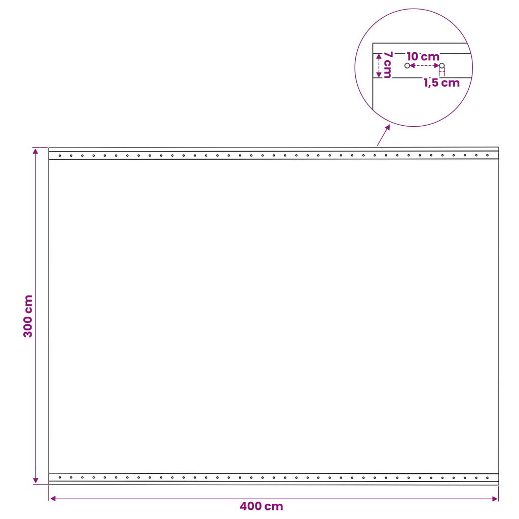 vidaXL Plandeka Leno zielony 3 x 4 m 260 gsm PE
