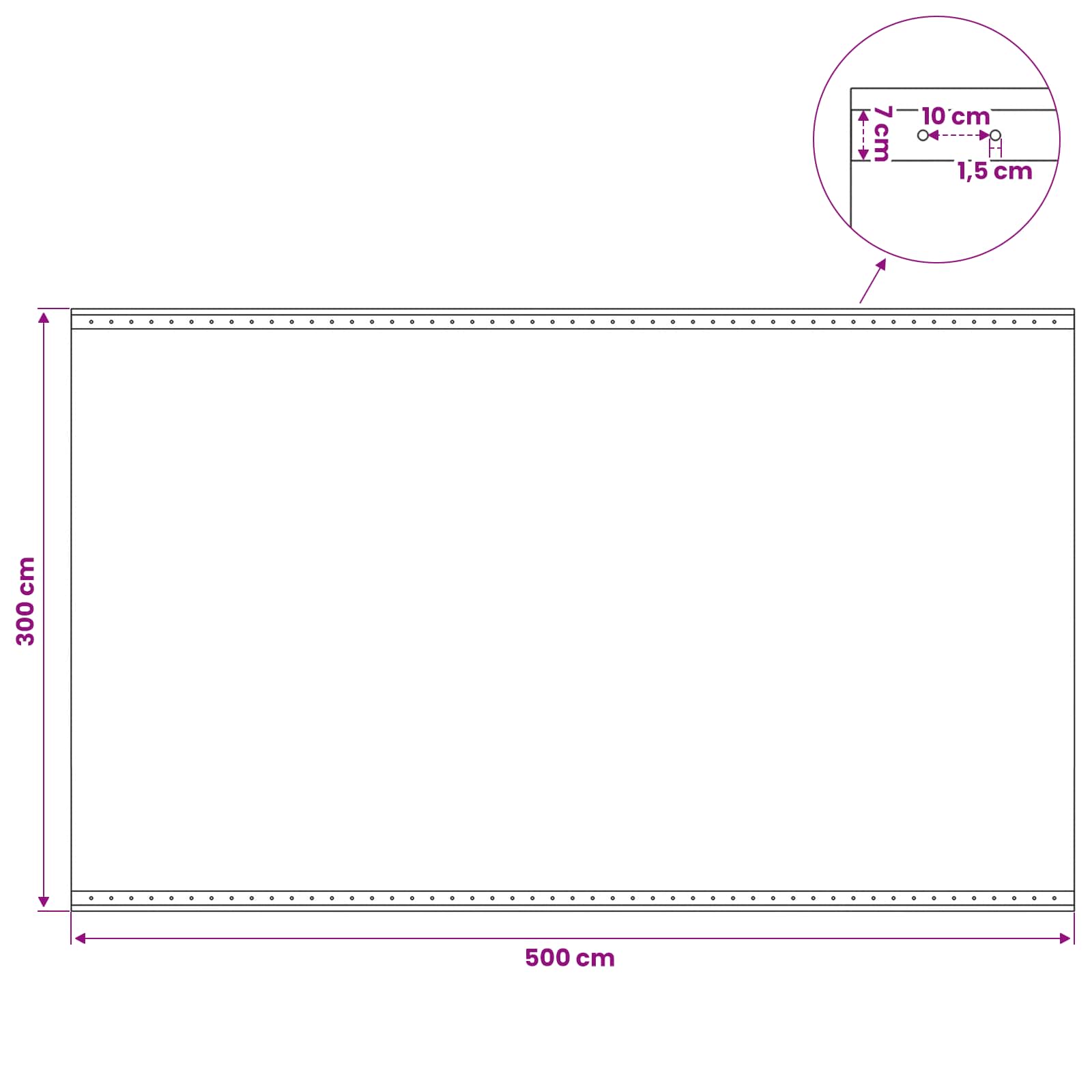 vidaXL Plandeka z oczkami zielony 3 x 5 m 260 gsm PE